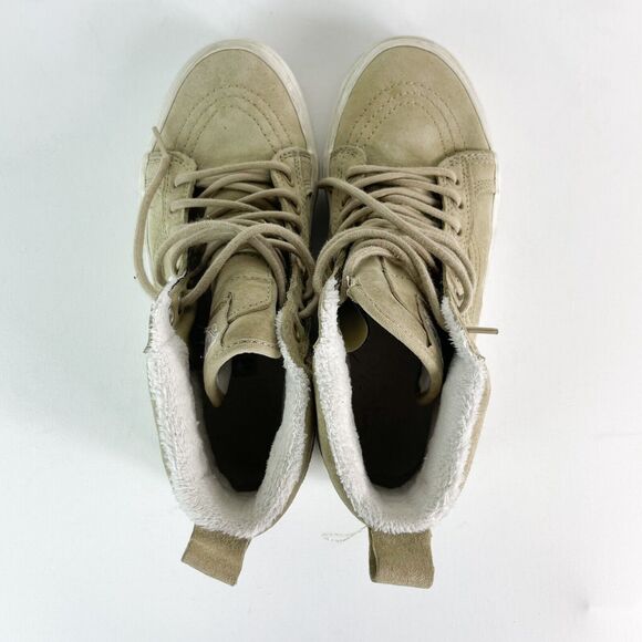 Vans SK8-Hi Mte Womens Beige Suede Scotchgard Faux Fur Lined Sneakers 7.5 - Picture 5 of 7